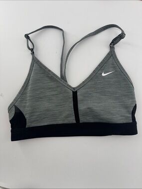 Nike Gray and Black Lightweight Strappy Sports Bra